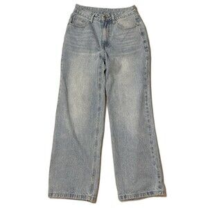 Y2K Light-Blue Wash High-Waisted Wide-Leg Style Jeans Size Small